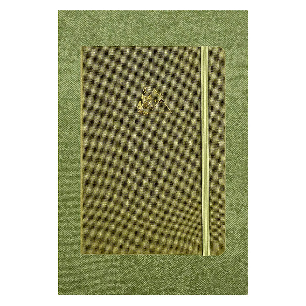 Victoria's Journals Bujo Kraft Keten A5 Lastikli 96 Yaprak Çizgili Defter Yeşil 124-1637