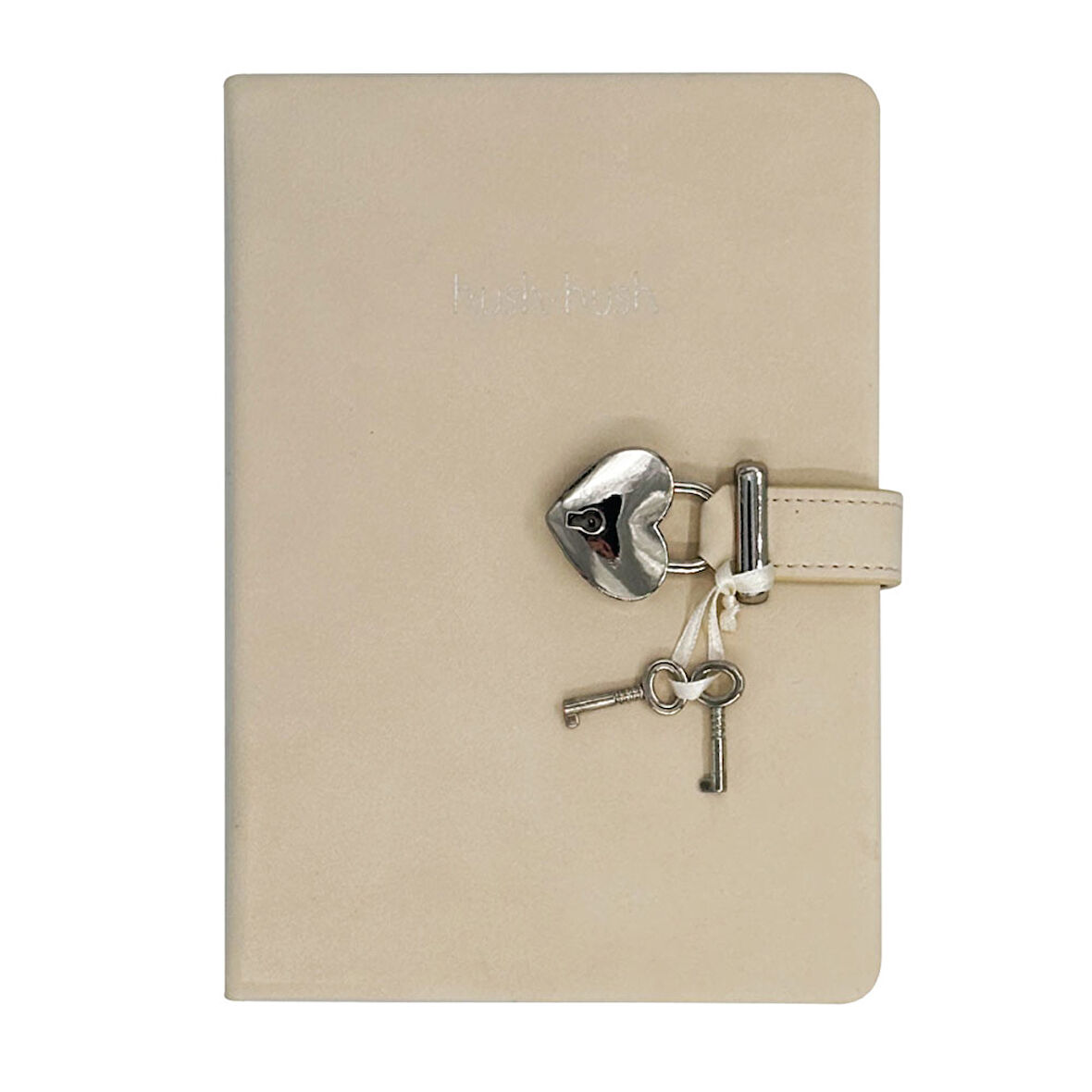 Victoria's Journals Hush Hush Kilitli Çizgili Defter Krem 124-1902