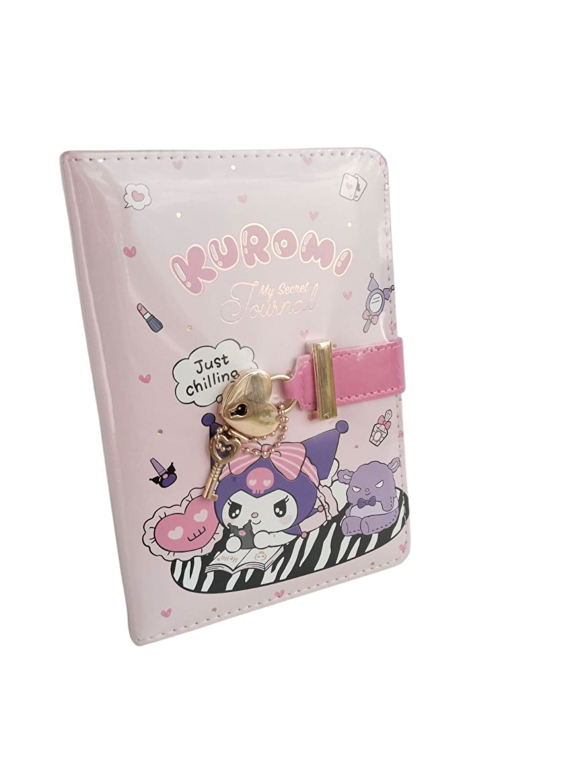 Victoria's Journals Vj Kuromi Kalp Kilitli anahtarlıklı Günlük A6 192 sayfa 100 gr. renkli özel sayfalar