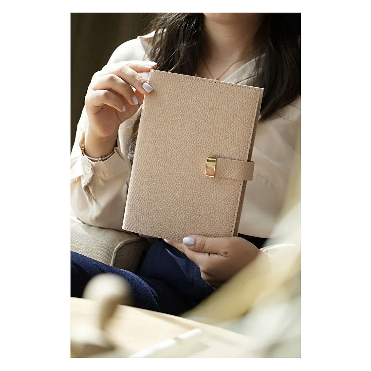 Victoria's Journals Executive Vegan Deri A5 Çizgili Defter Şeftali 125-2146