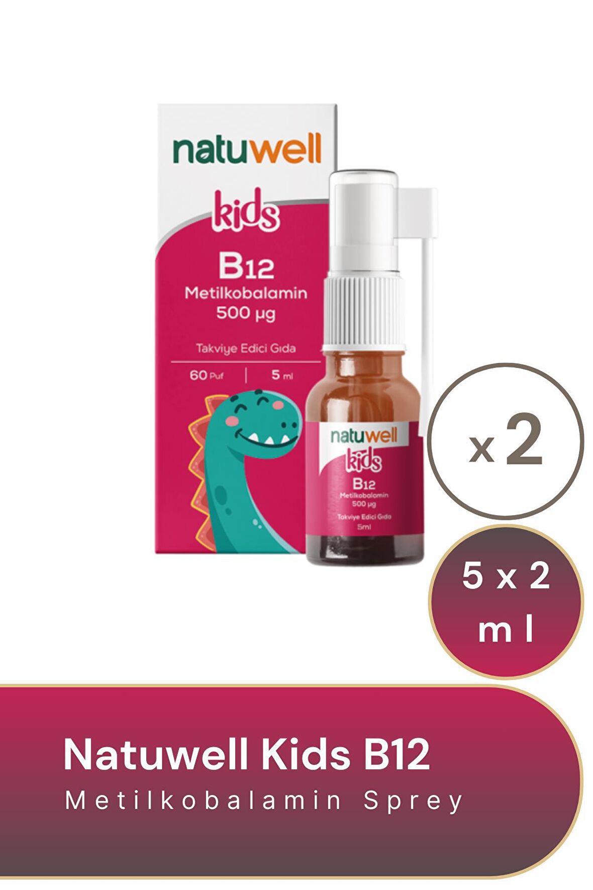 Natuwell Kids B12 Metilkobalamin Sprey 5 ml-2 Adet