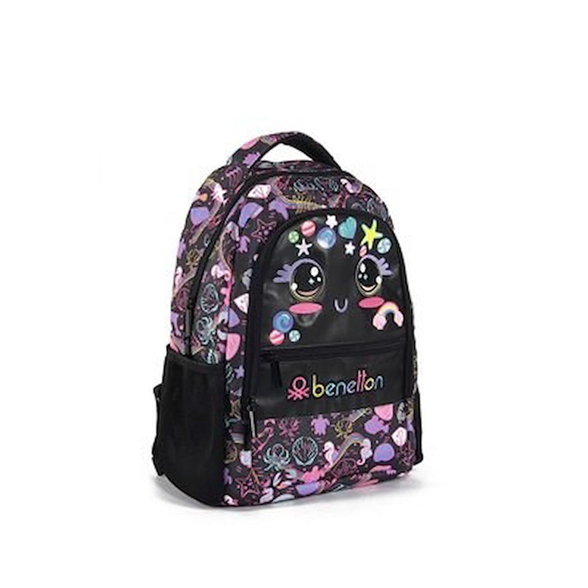 Benetton Siyah Renkli Okul Sırt Çantası-03686