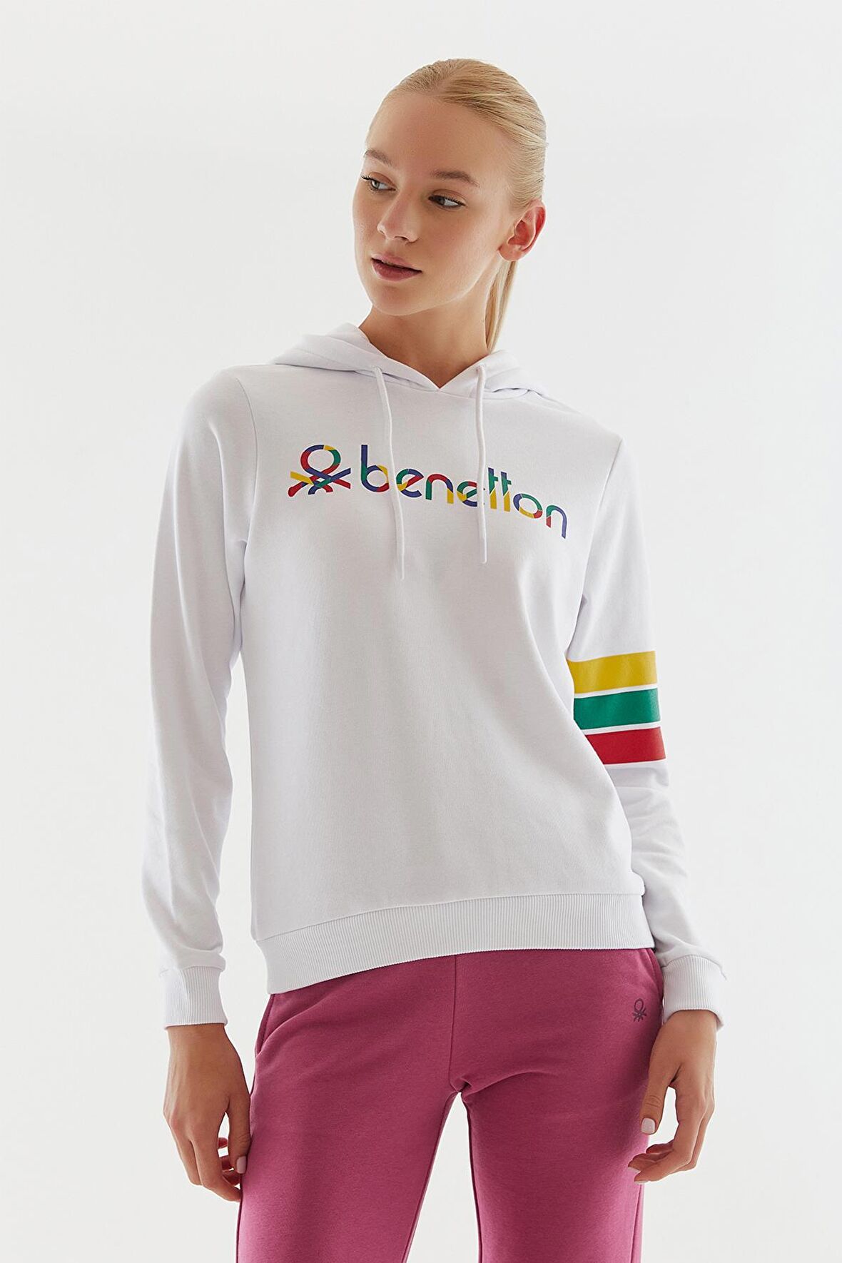 United Colors of Benetton Kadın Kapüşonlu Sweatshirt