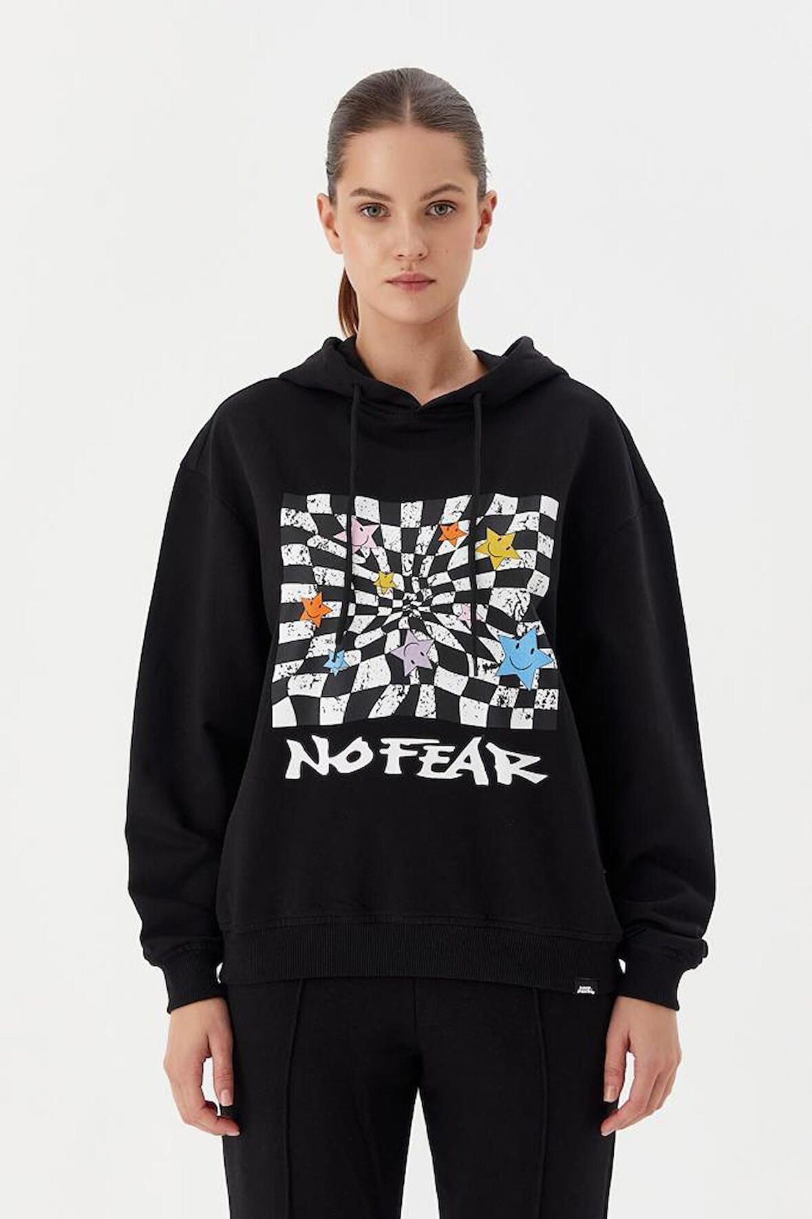 No Fear Kadın Sweatshirt Kapüşonlu Siyah 72468