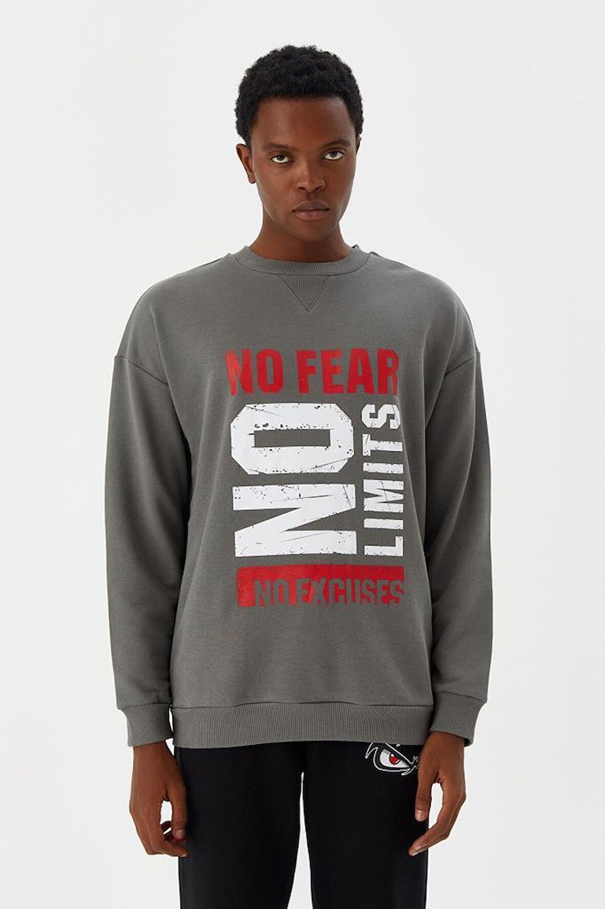 No Fear Erkek Sweatshirt Gri M500233