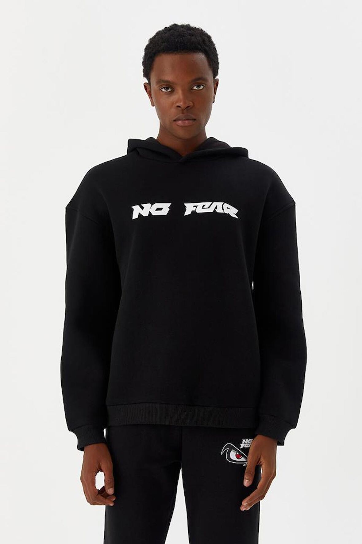 No Fear Erkek Sweatshirt Kapüşonlu Siyah M500216