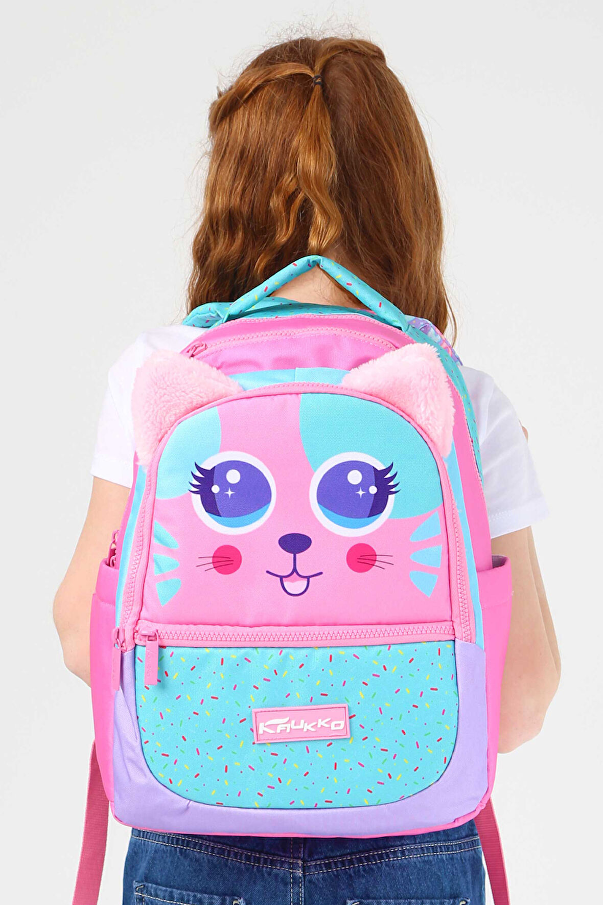 Elatae Su Geçirmez Kumaş Kız Çocuk Çok Gözlü Ortopedik Sırt Okul Çantası L5145