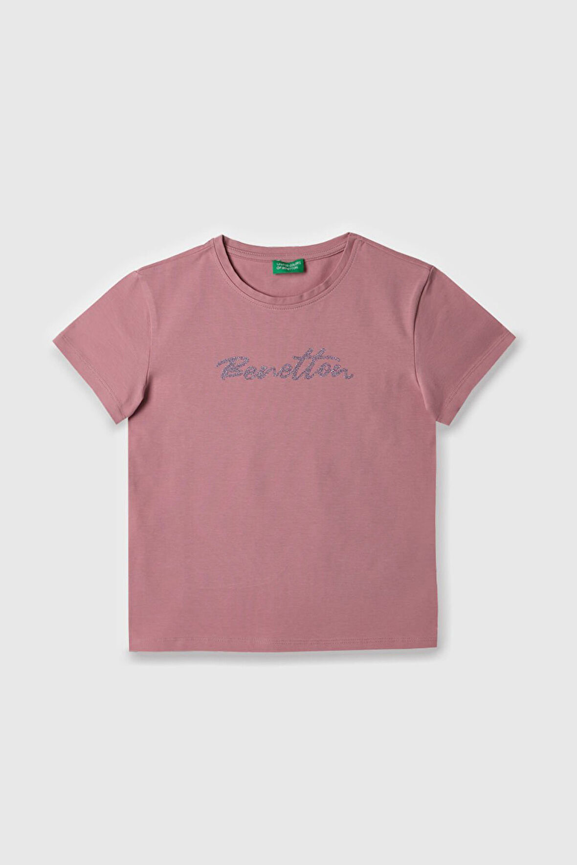 Kız Çocuk Bnt Yazı Logolu T-Shirt - Gül Kurusu | 7-8