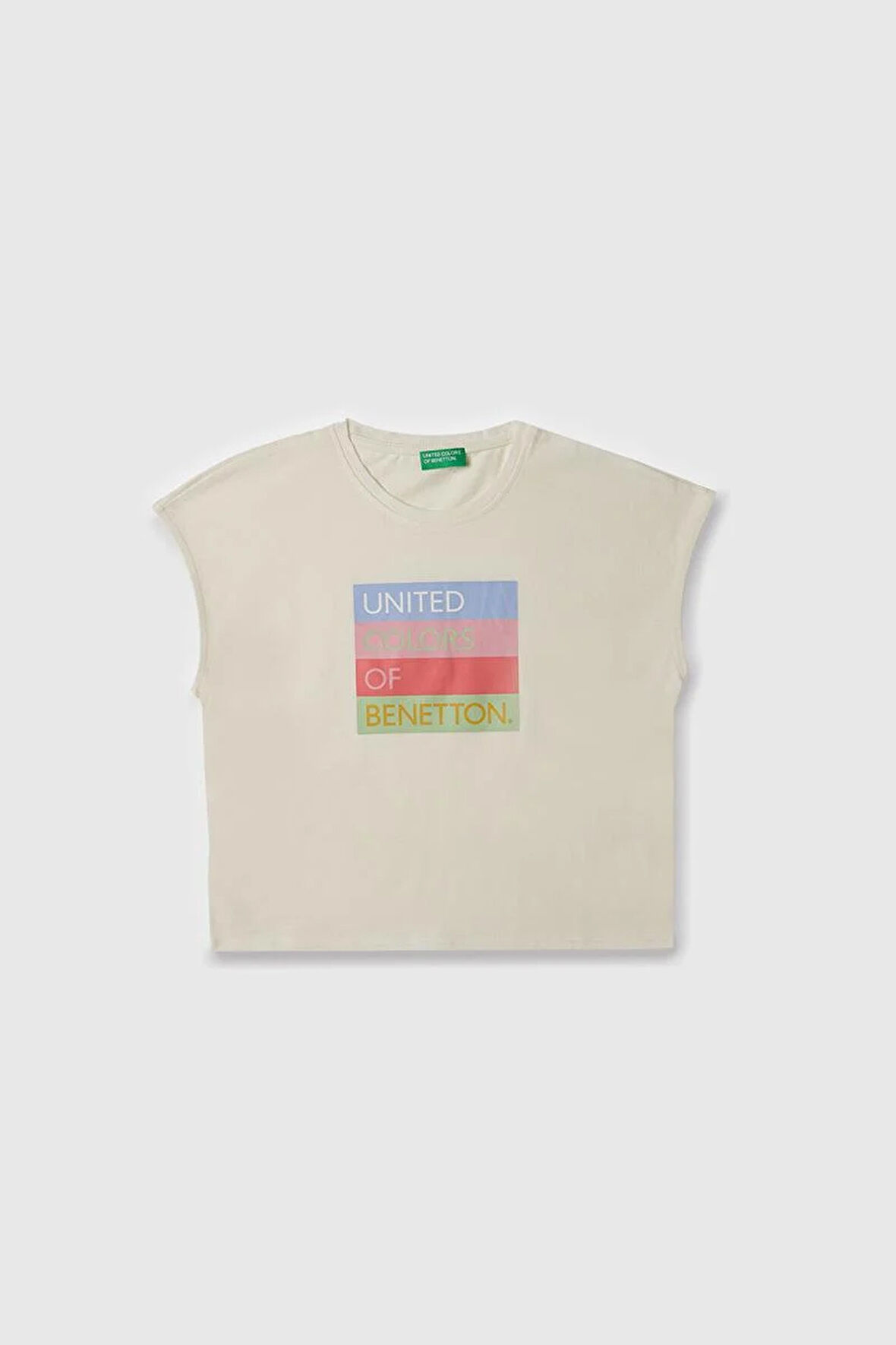 United Colors of Benetton Kız Çocuk T shirt Beyaz BNT-G21766