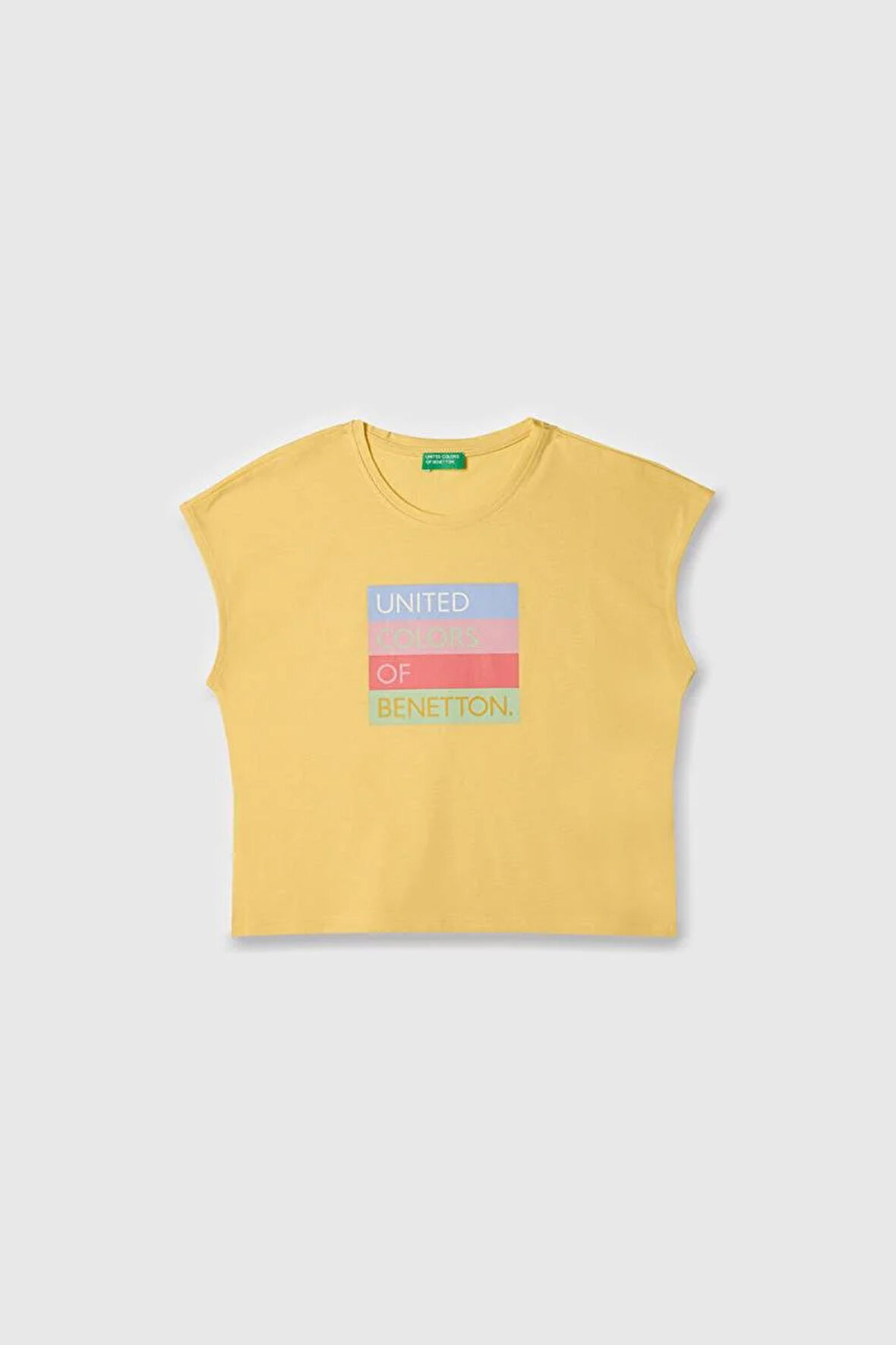 United Colors of Benetton Kız Çocuk T shirt Sarı BNT-G21766