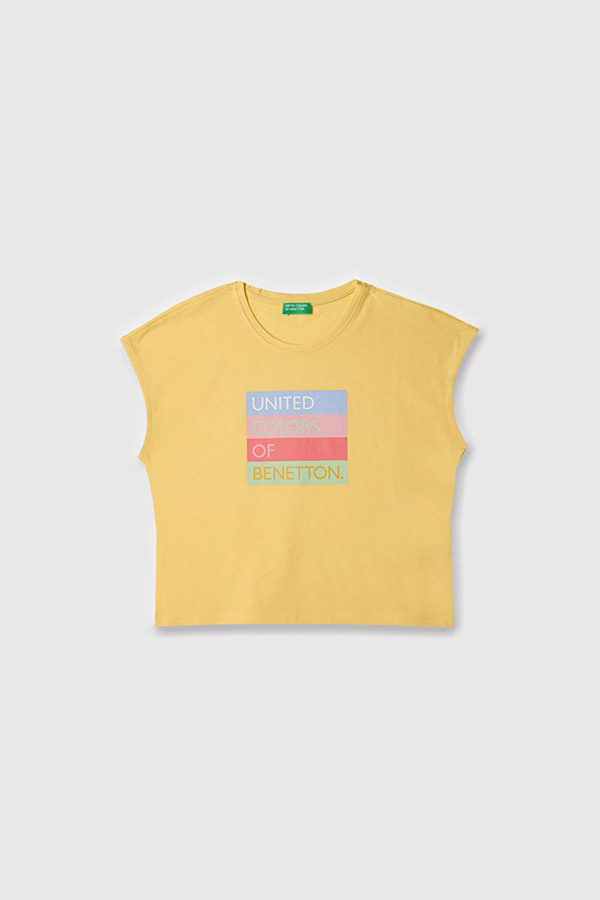 United Colors of Benetton Kız Çocuk T shirt Sarı BNT-G21766