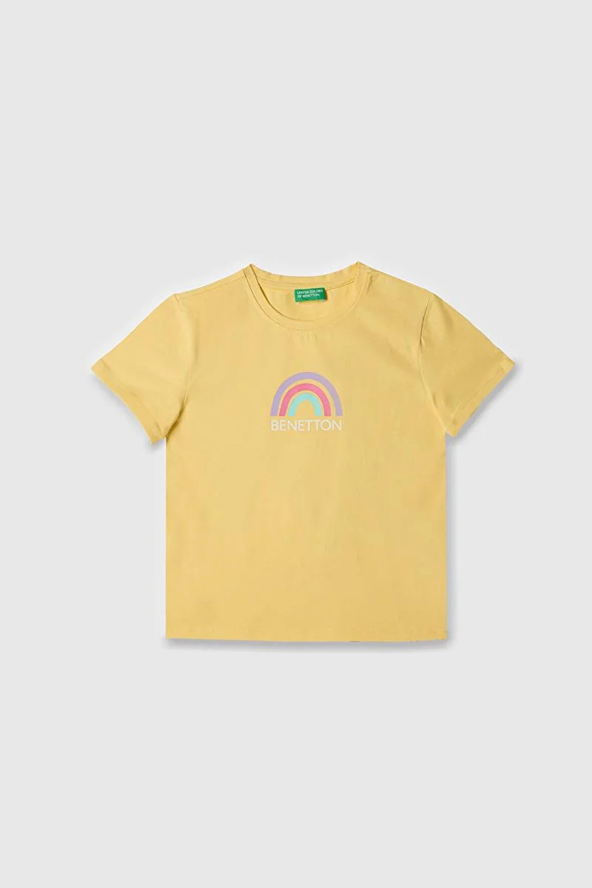 United Colors of Benetton Kız Çocuk T shirt Sarı BNT-G21814