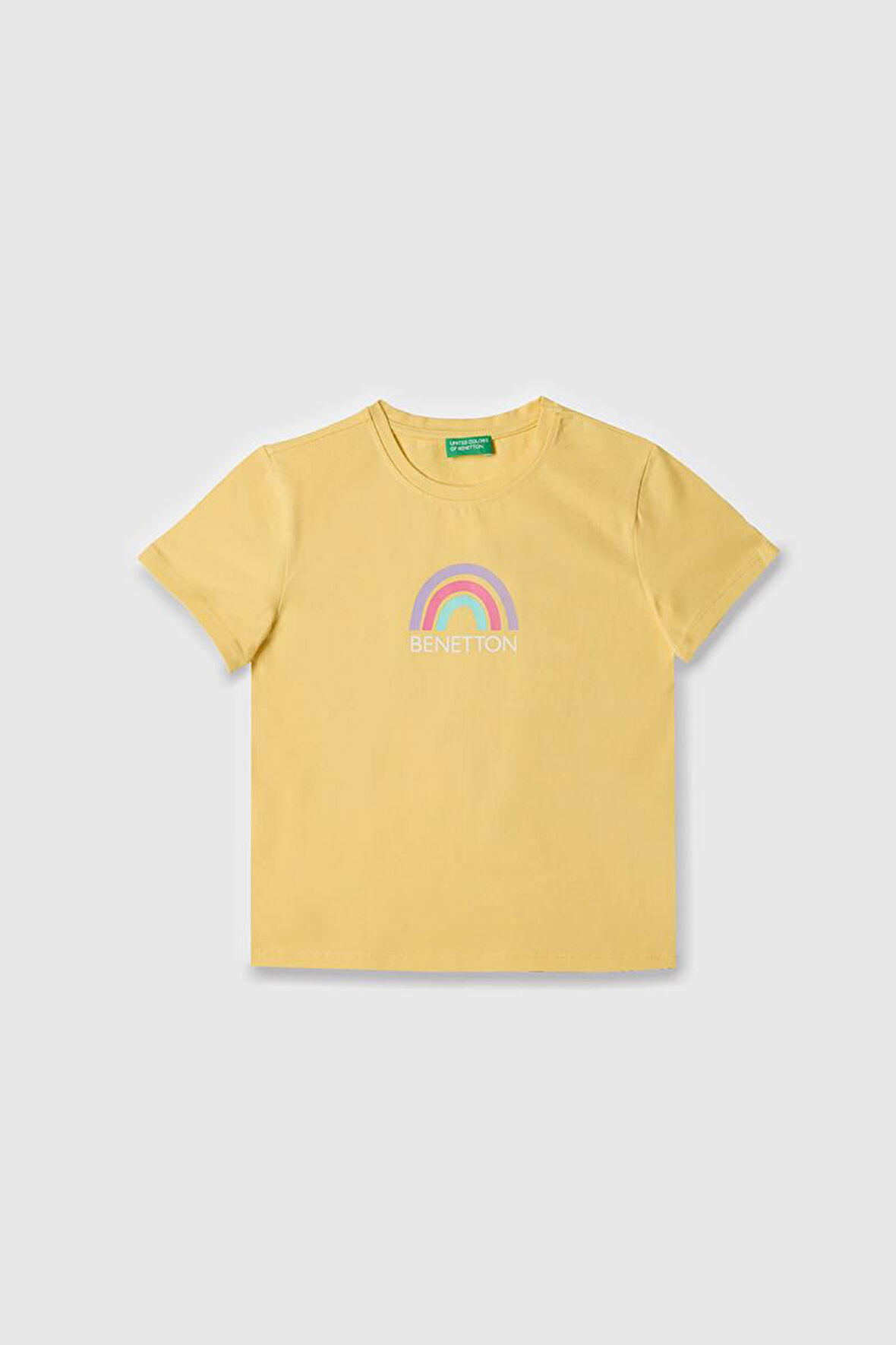 United Colors of Benetton Kız Çocuk T shirt Sarı BNT-G21814