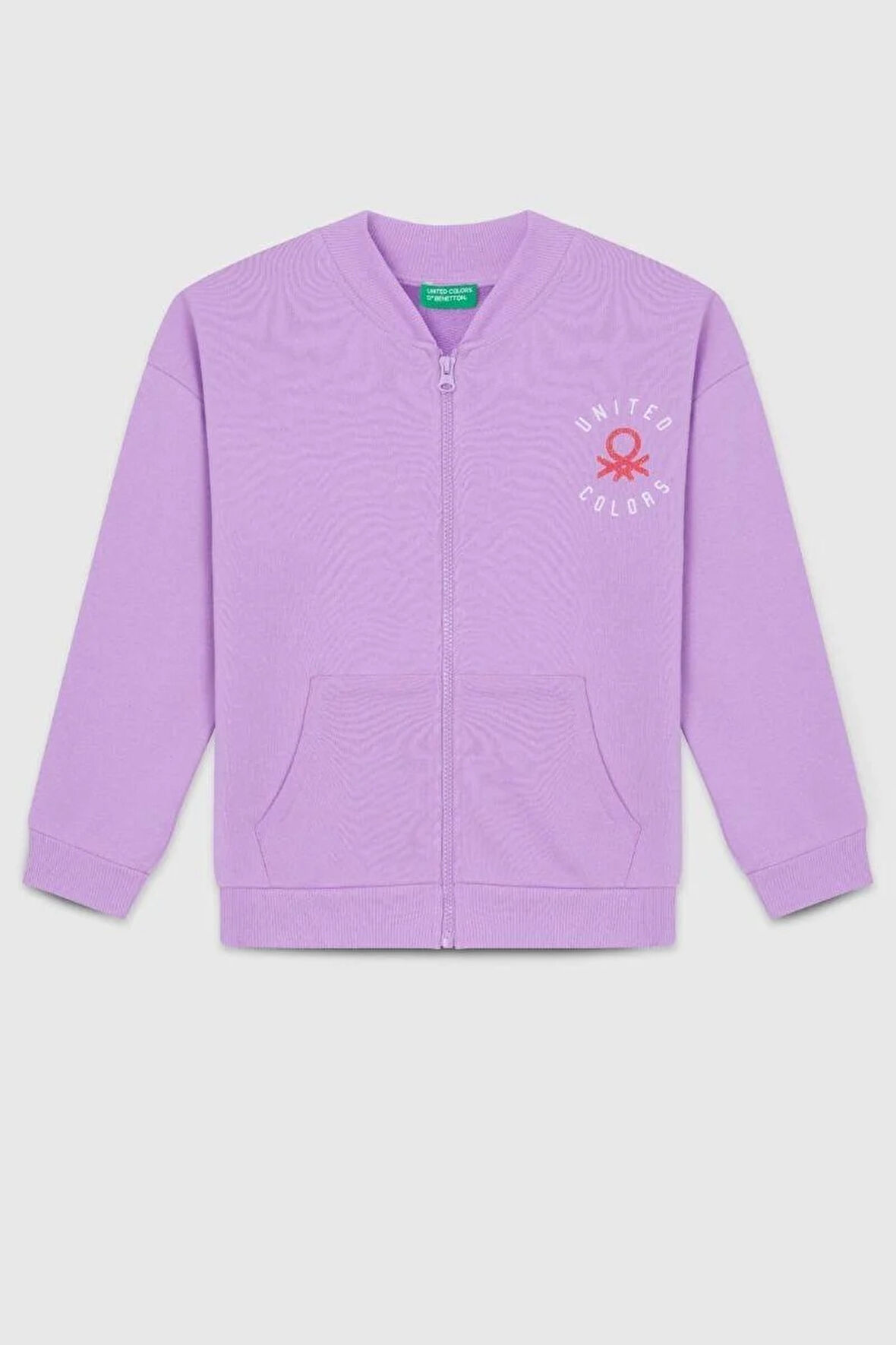 United Colors of Benetton Kız Çocuk BNT-G23334 Sweatshirt Lila