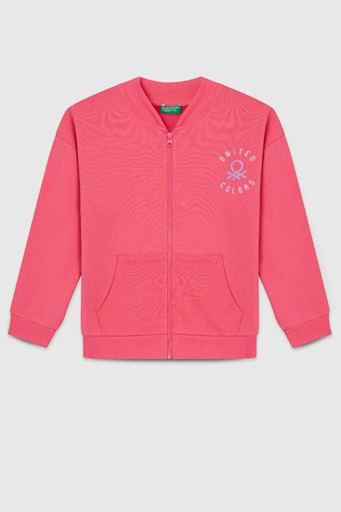 United Colors of Benetton Kız Çocuk BNT-G23334 Sweatshirt Pembe