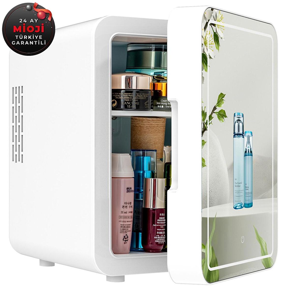 Mioji Mio 212 4L LED Işıklı Kozmetik Makyaj Krem Sıcak ve Soğuk Ayarlı Taşınabilir Mini Fridge Buzdolabı - Beyaz