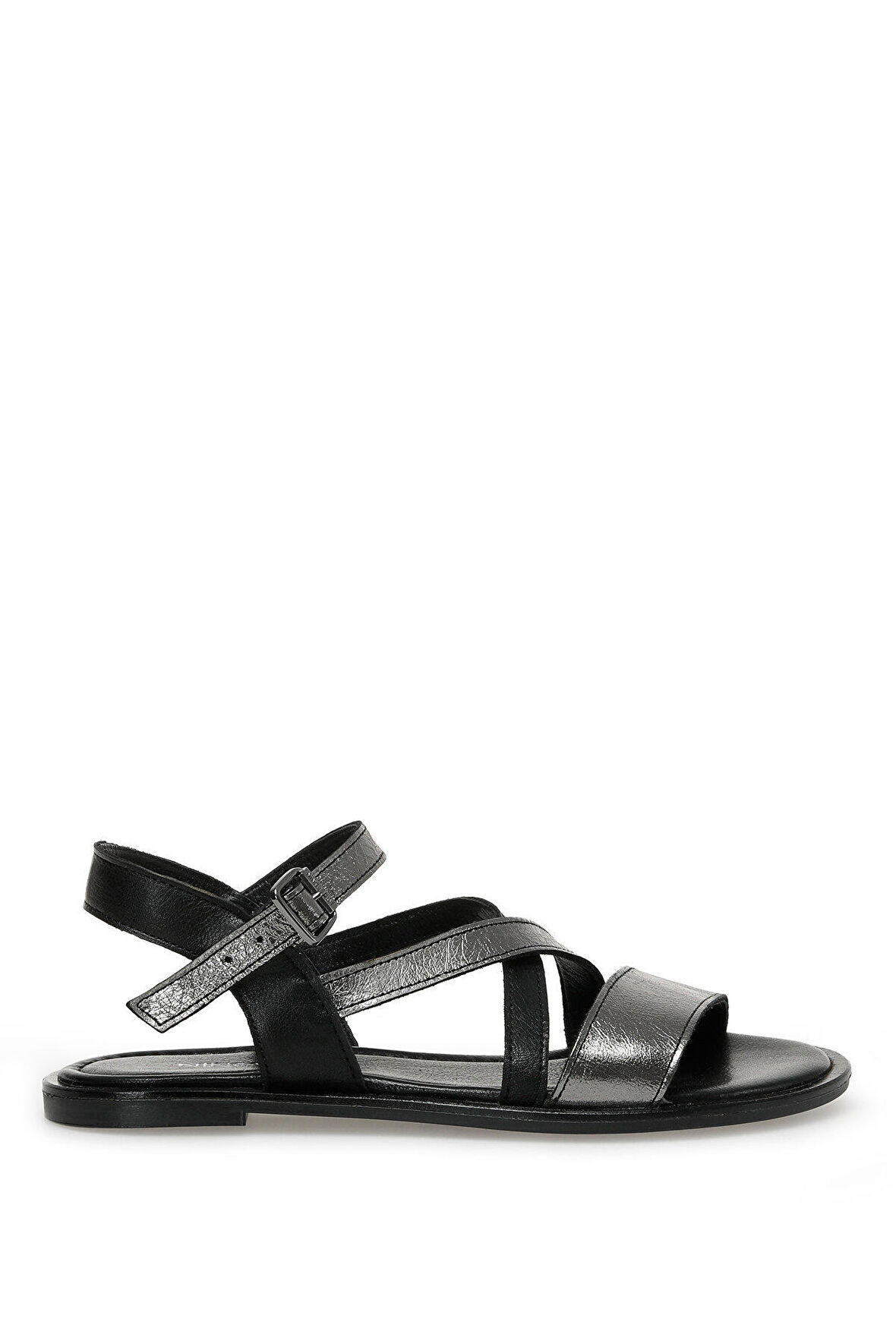 BURY 3FX Siyah Kadın Düz Sandalet