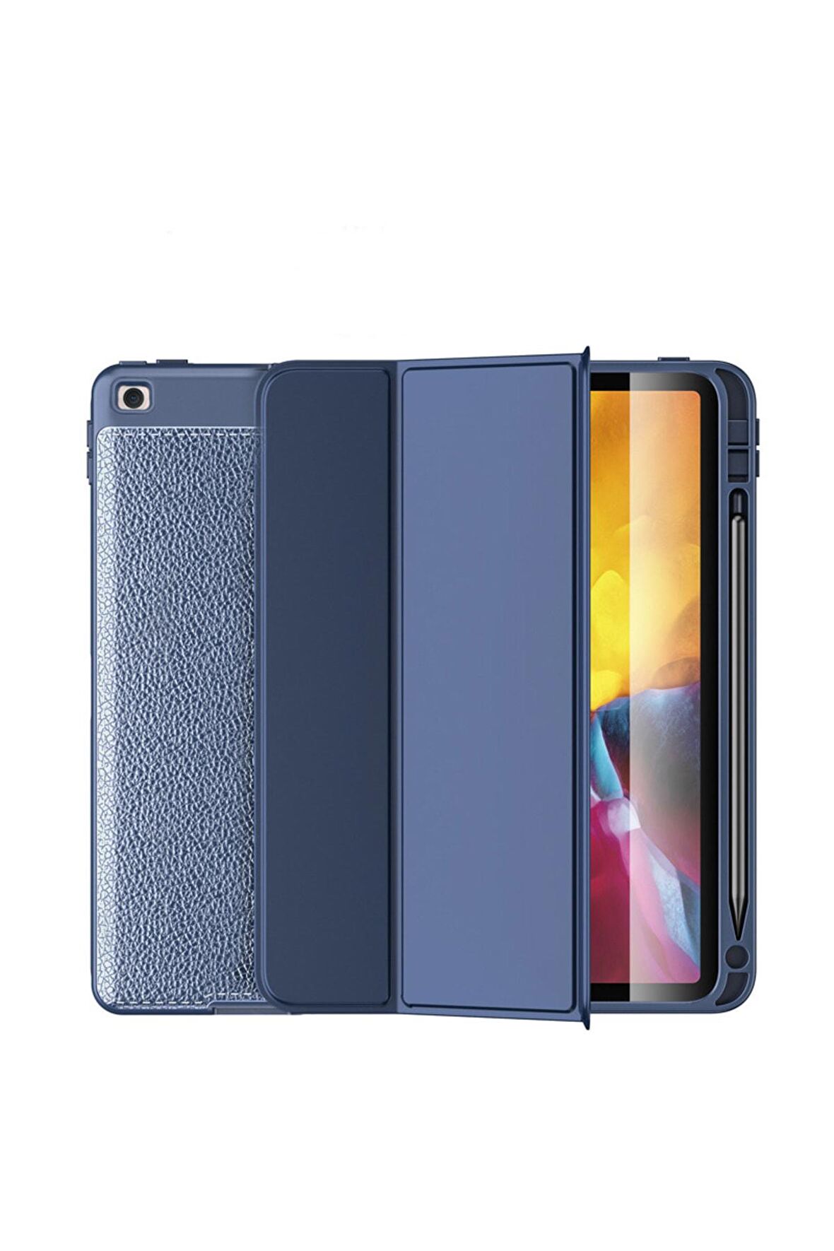 Ipad 10.2 2021 (9.nesil) Uyumlu Deri Görünümlü Smart Cover Standlı Kılıf Tablet Kılıf