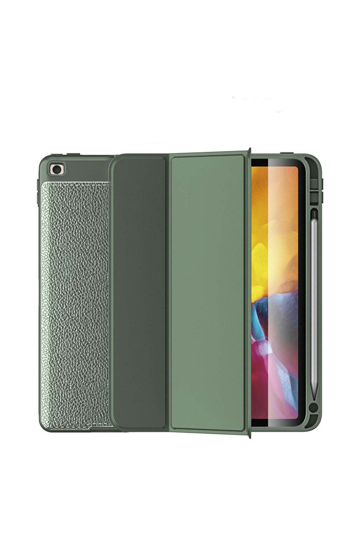 Ipad Pro 10.5 (7.nesil) Uyumlu Deri Görünümlü Smart Cover Standlı Kılıf Tablet Kılıf