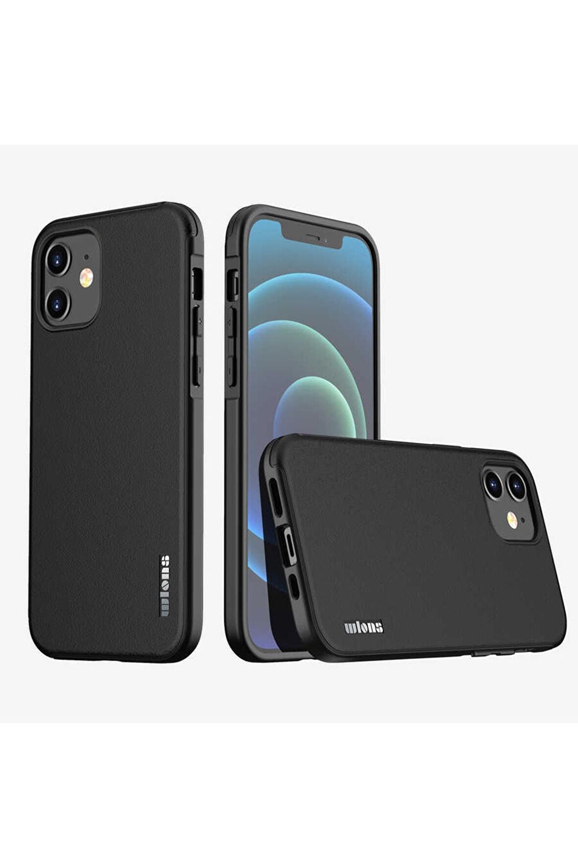 Wlons iPhone 12 Uyumlu Kılıf Mat Arka Yüzey Stil Sert Wlons Hill Kapak