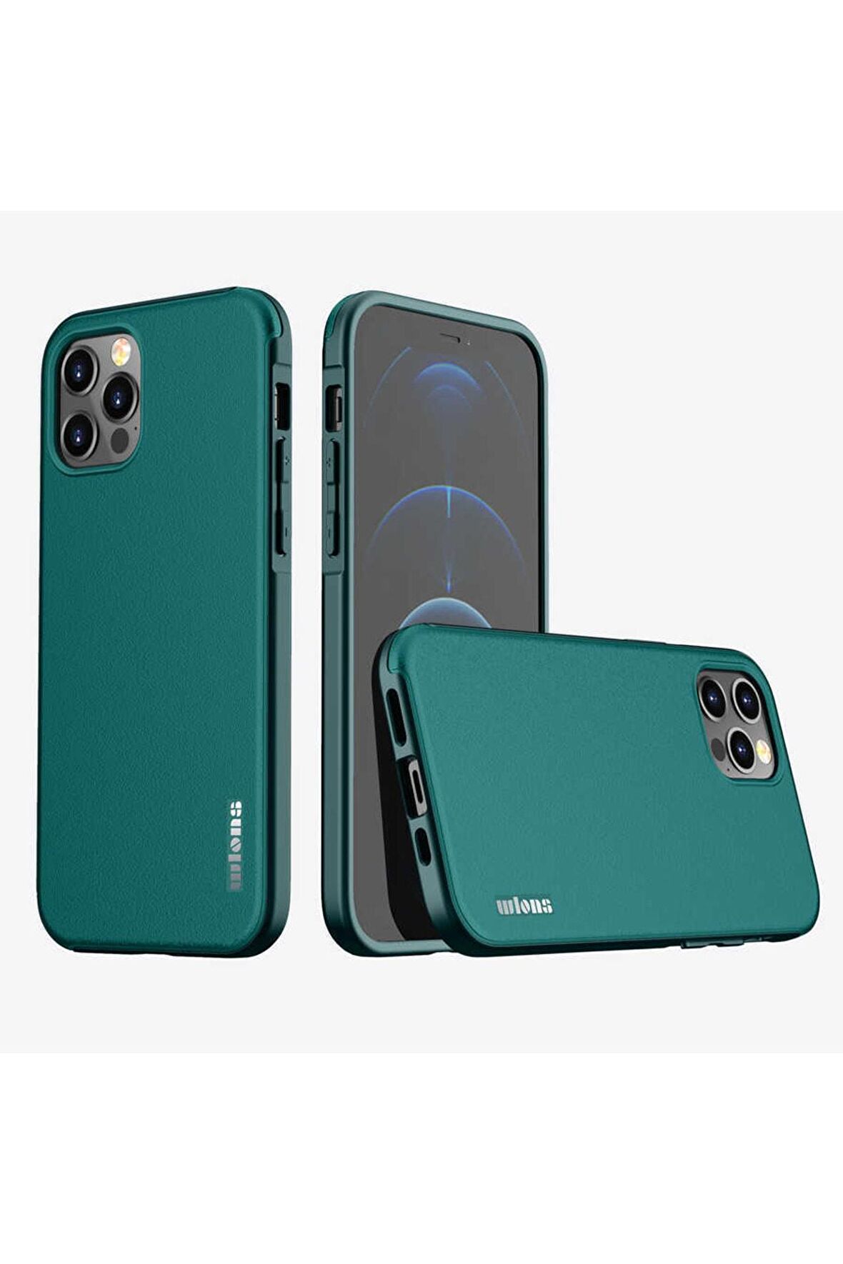 Wlons iPhone 12 Pro Uyumlu Kılıf Mat Arka Yüzey Stil Sert Wlons Hill Kapak