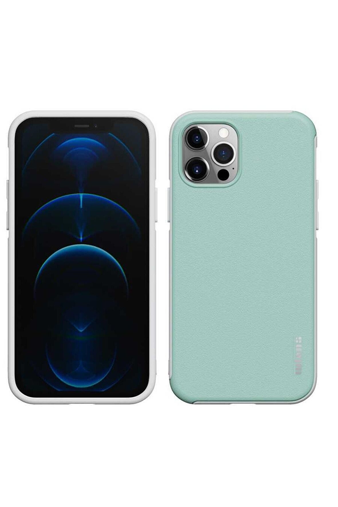 Wlons iPhone 12 Pro Max Uyumlu Kılıf Mat Arka Yüzey Stil Sert Wlons Hill Kapak