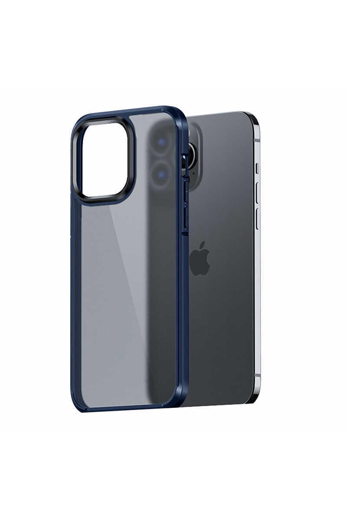 Wlons iPhone 12 Pro Max Uyumlu Kılıf Mat Parmak Izi Yapmayan Transparan Wlons H-Bom Kapak