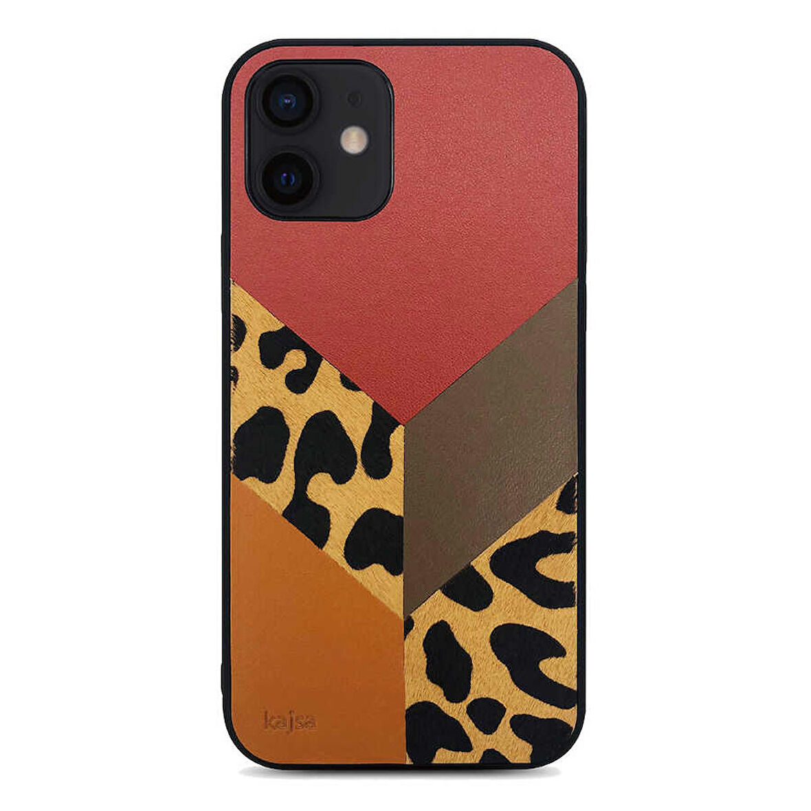 Apple iPhone 12 Pro Max Kılıf Kajsa Glamorous Serisi Leopard Combo Kapak