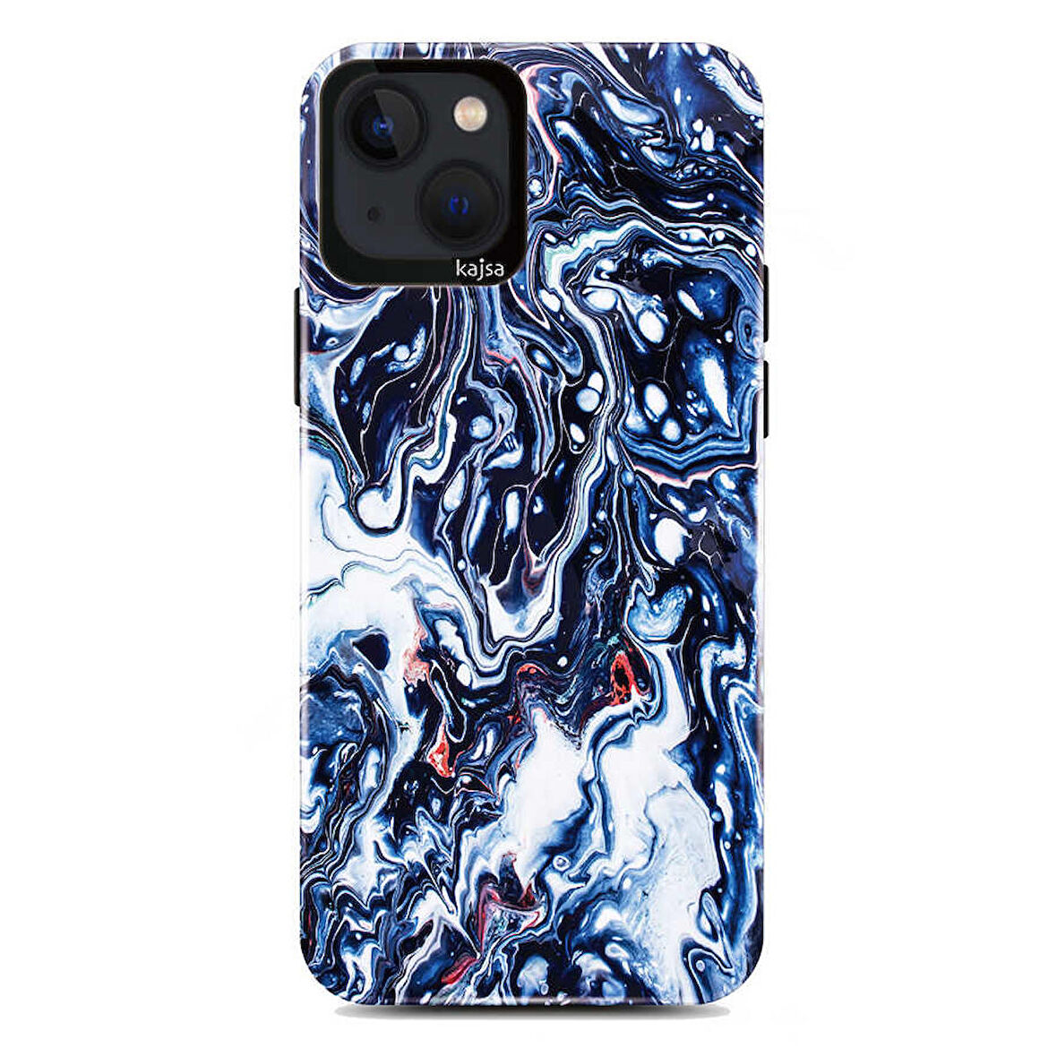 Apple iPhone 13 Kılıf Ebru Desenli Kajsa Lava Kapak