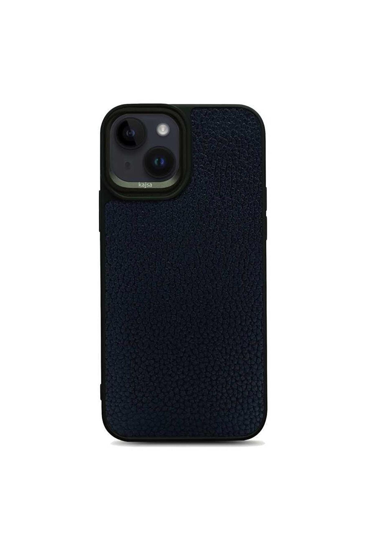 Apple iPhone 14 Plus Kılıf Soft Deri Metal Kamera Çerçeveli ​kajsa Litchi Kapak