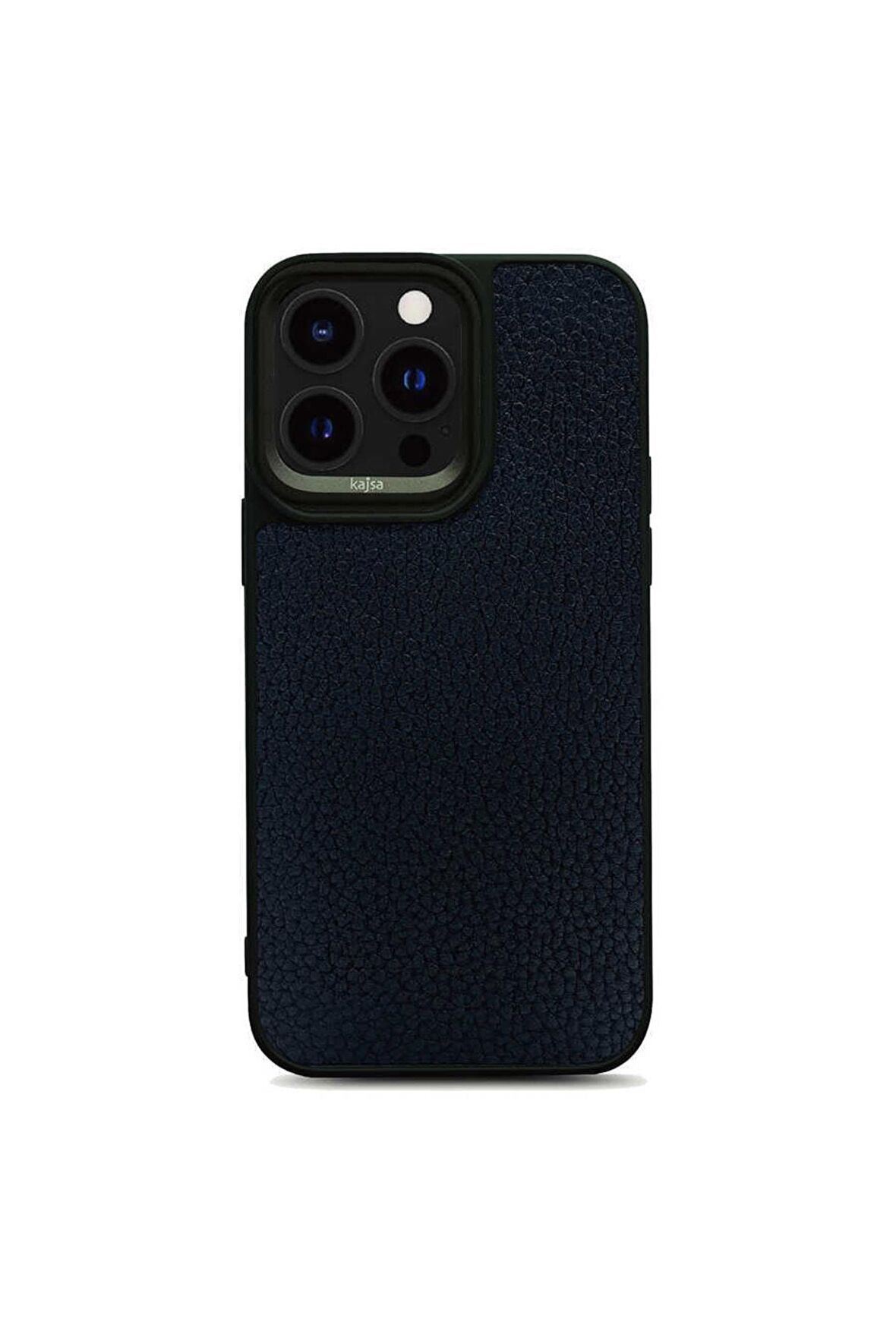 Apple iPhone 14 Pro Max Kılıf Soft Deri Metal Kamera Çerçeveli ​kajsa Litchi Kapak