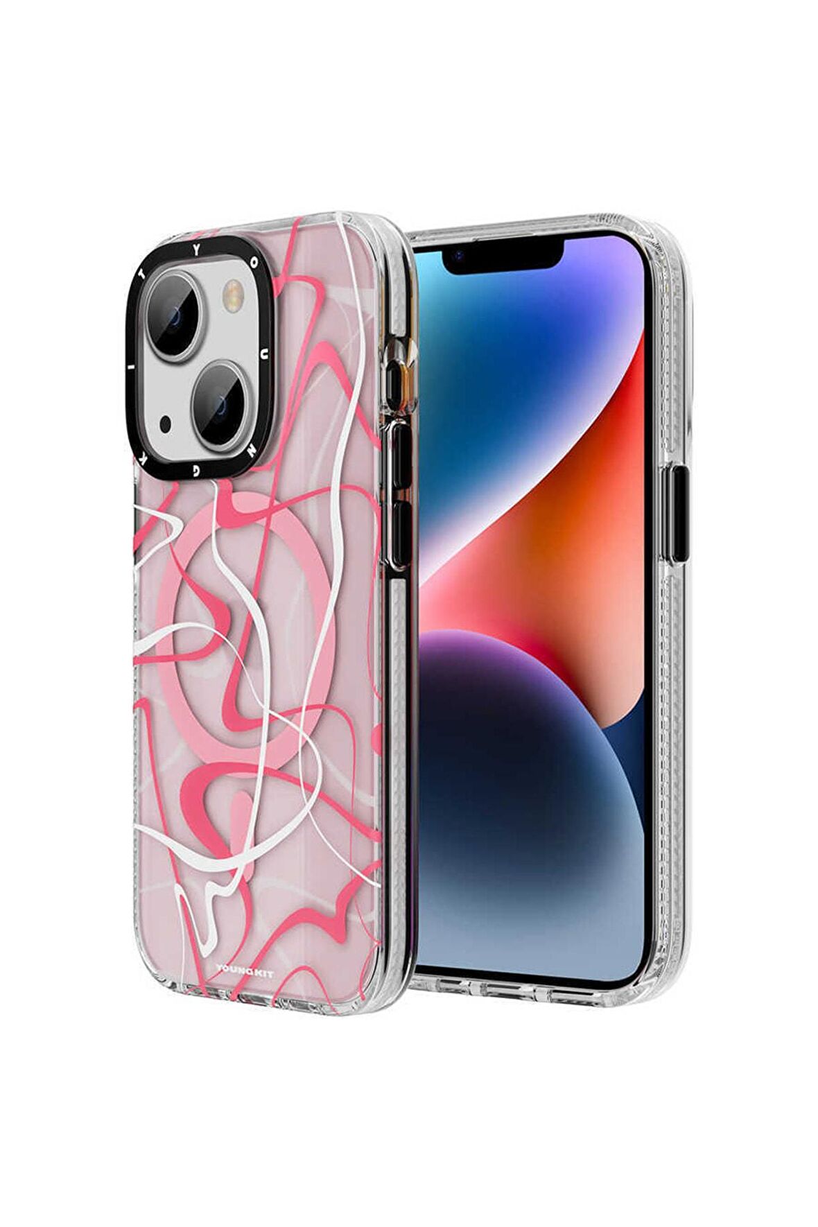 YoungKit iPhone 13 Uyumlu Kılıf Magsafe Şarj Özellikli Youngkit Water-Ink Serisi Kapak