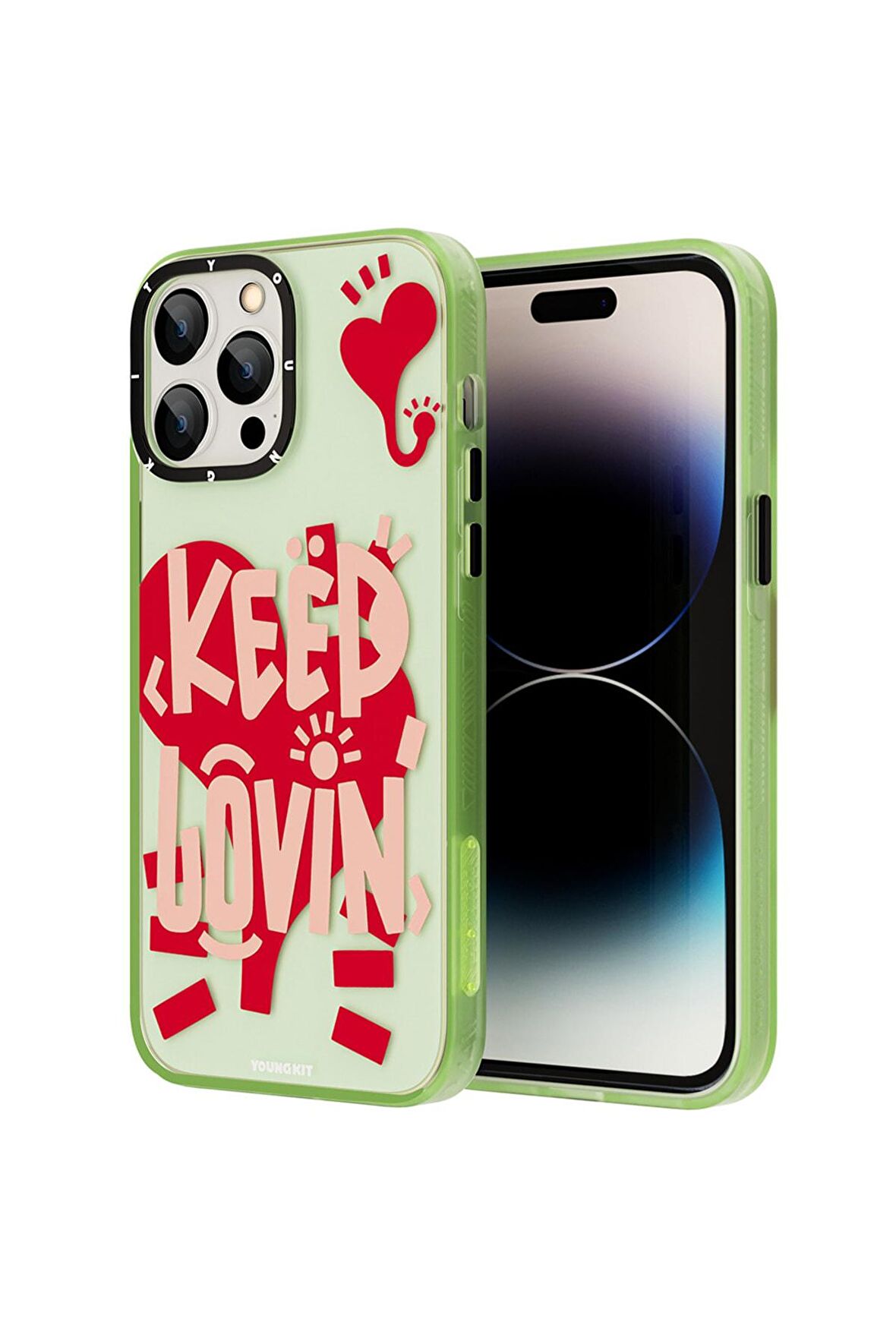 YoungKit iPhone 14 Pro Max Uyumlu Kılıf Mutlu Mod Figürlü Youngkit Happy Mood Serisi Kapak