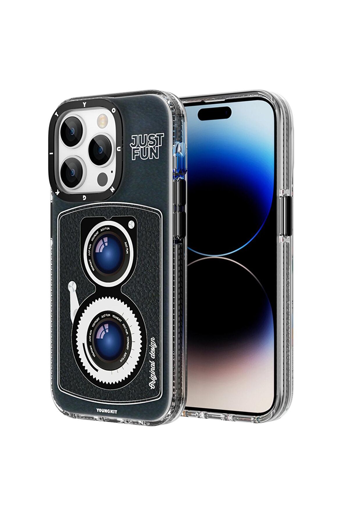 iPhone 14 Pro Max Uyumlu Kılıf Magsafe Şarj Özellikli Lens Figürlü Youngkit Art Film Serisi Kapak