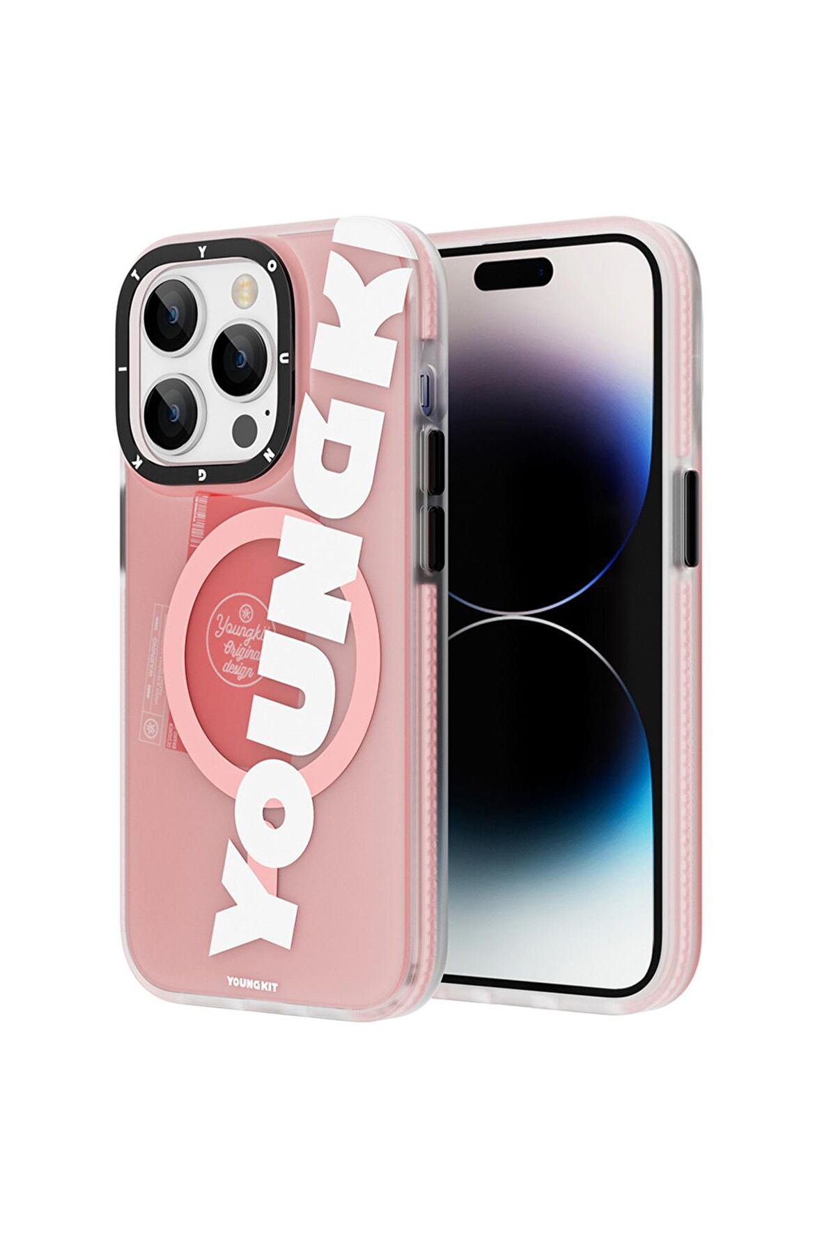 YoungKit iPhone 14 Pro Max Uyumlu Kılıf Magsafe Şarj Özellikli Youngkit Binfen Serisi Yazı Temalı Kapak