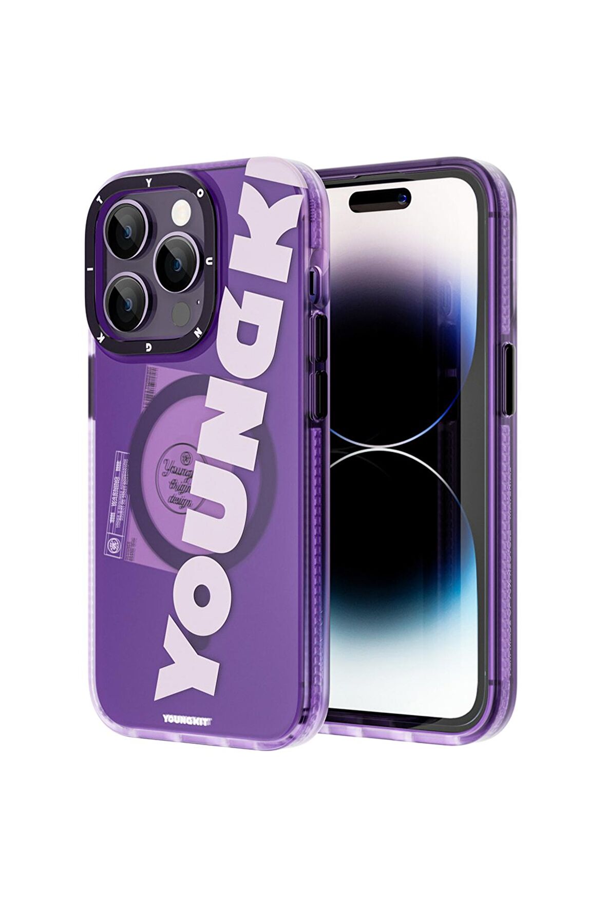 YoungKit iPhone 13 Pro Max Uyumlu Kılıf Magsafe Şarj Özellikli Youngkit Binfen Serisi Yazı Temalı Kapak