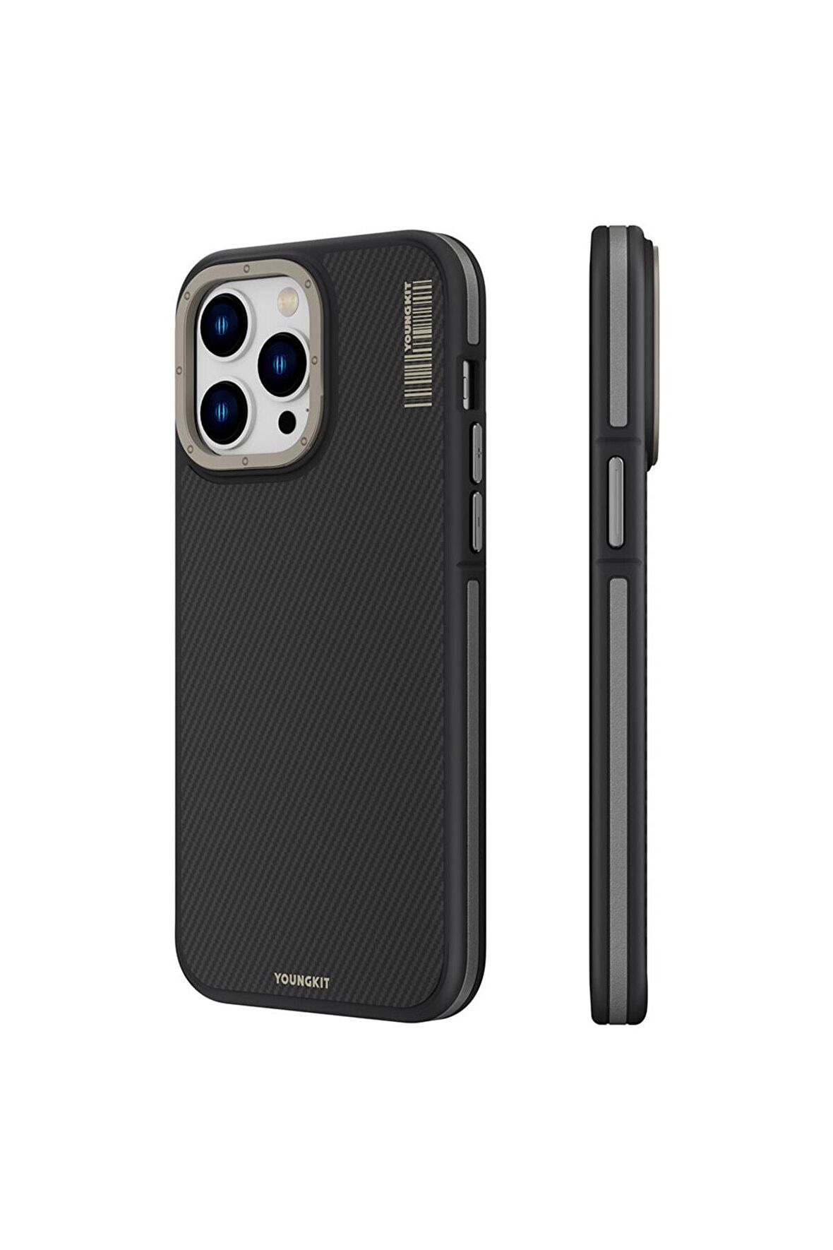 YoungKit iPhone 14 Pro Max Uyumlu Kılıf Magsafe Şarj Özellikli Youngkit 600D Kevlar Kapak