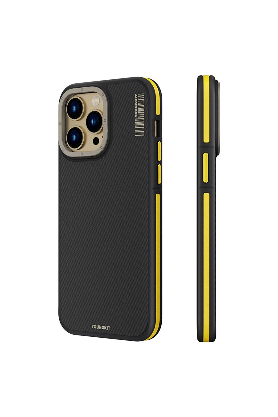 YoungKit iPhone 14 Pro Max Uyumlu Kılıf Magsafe Şarj Özellikli Youngkit 600D Kevlar Kapak