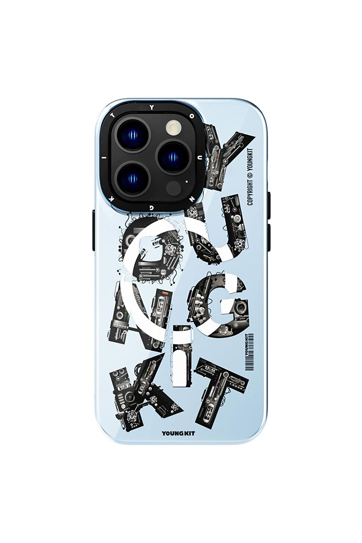 YoungKit iPhone 14 Pro Max Uyumlu Kılıf Magsafe Şarj Özellikli Yazı Temalı Youngkit Mechanic Serisi Kapak
