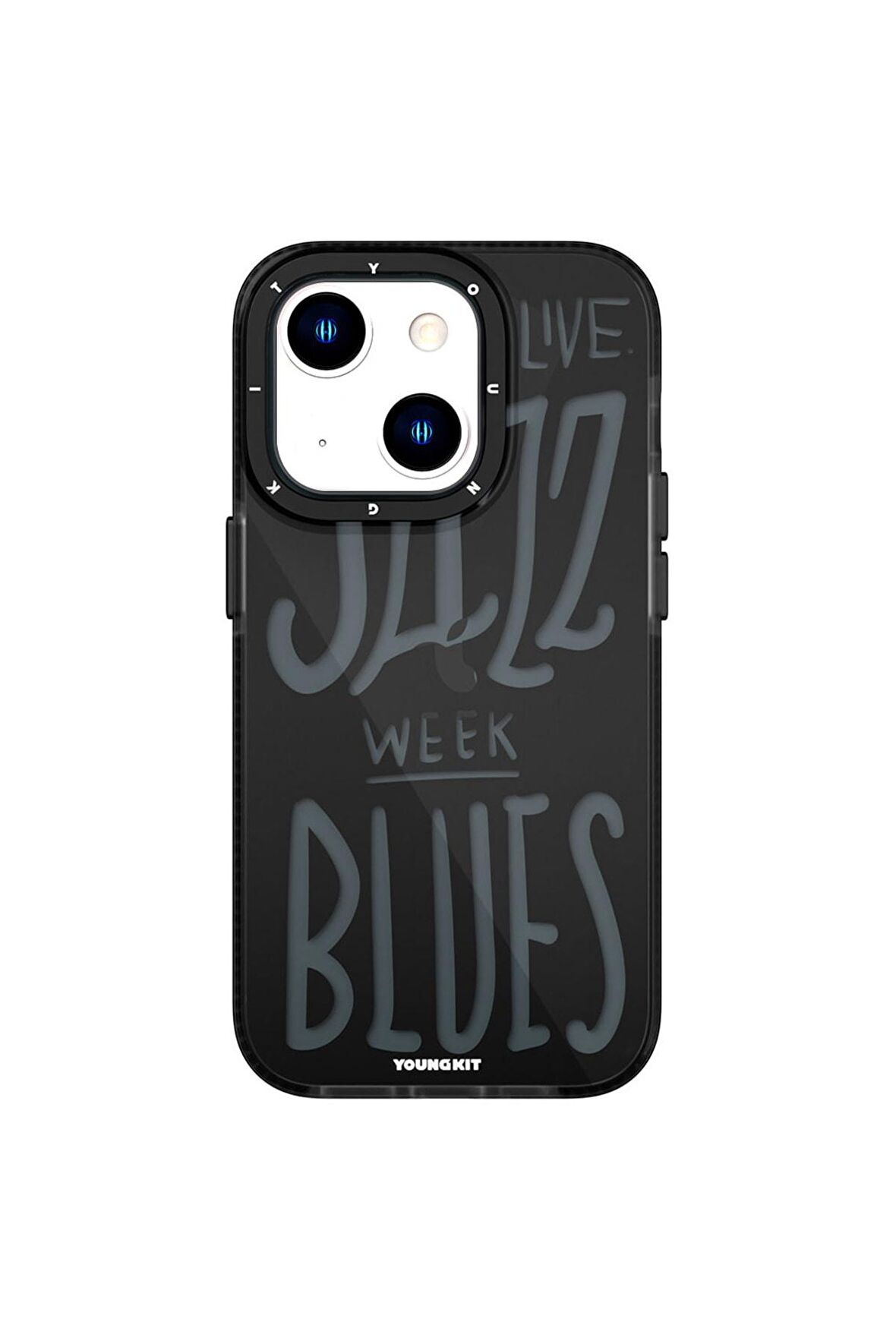 YoungKit iPhone 14 Uyumlu Kılıf Şeffaf Renkli Yazı Temalı Tasarım Youngkit Jazz Serisi Kapak