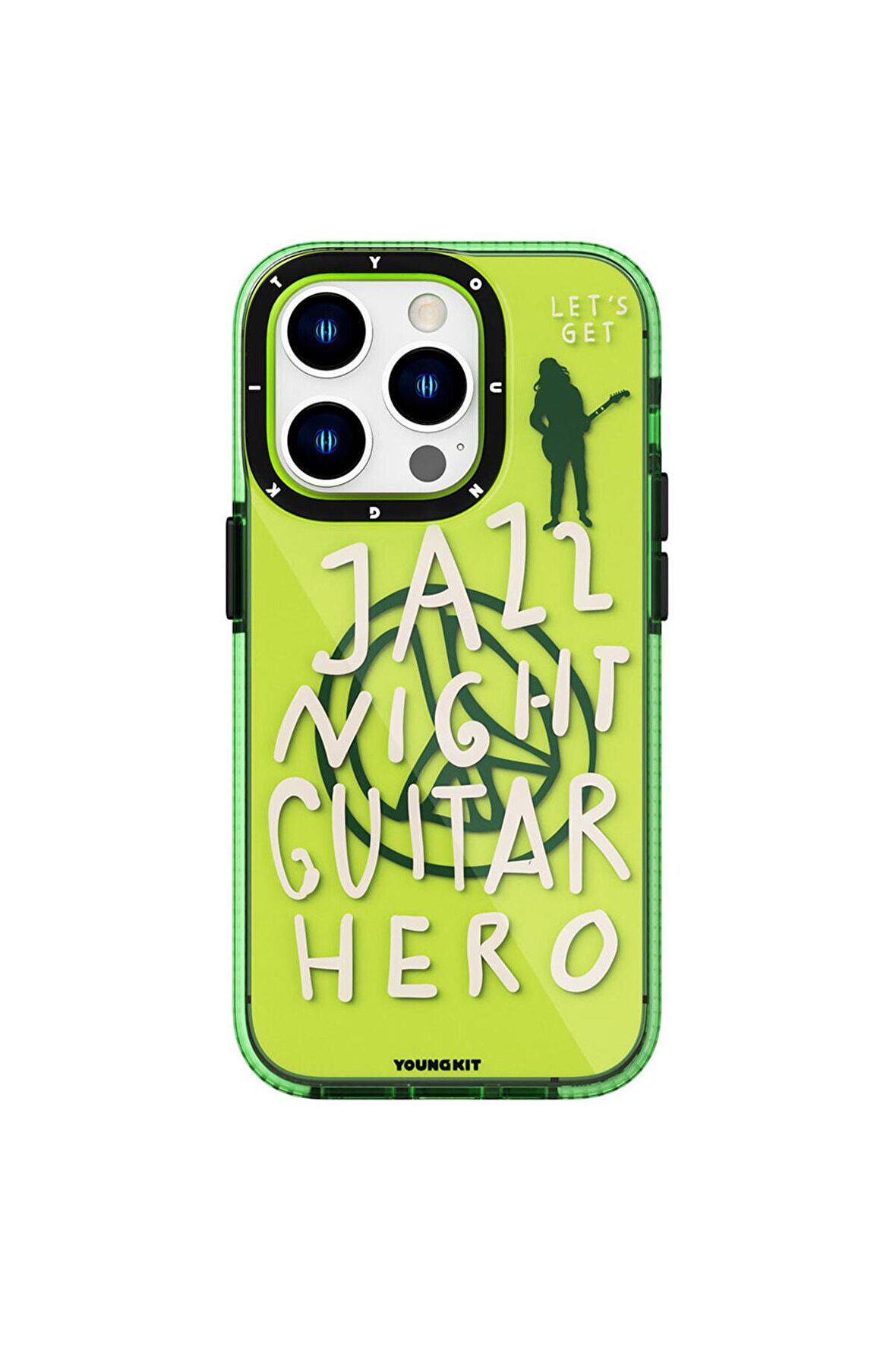YoungKit iPhone 14 Pro Uyumlu Kılıf Şeffaf Renkli Yazı Temalı Tasarım Youngkit Jazz Serisi Kapak