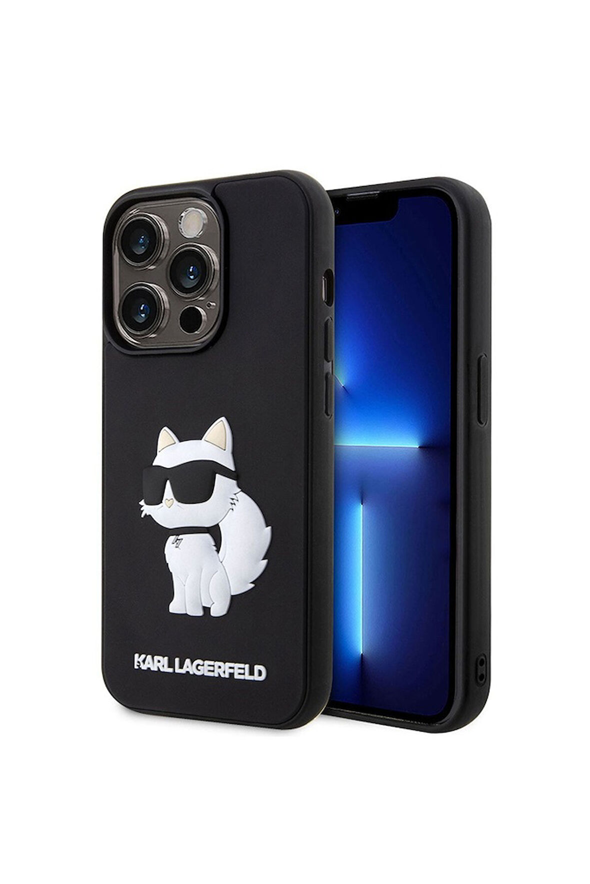 Apple iPhone 14 Pro Max Uyumlu Kılıf Karl Lagerfeld 3D Rubber Choupette Dizayn Kapak