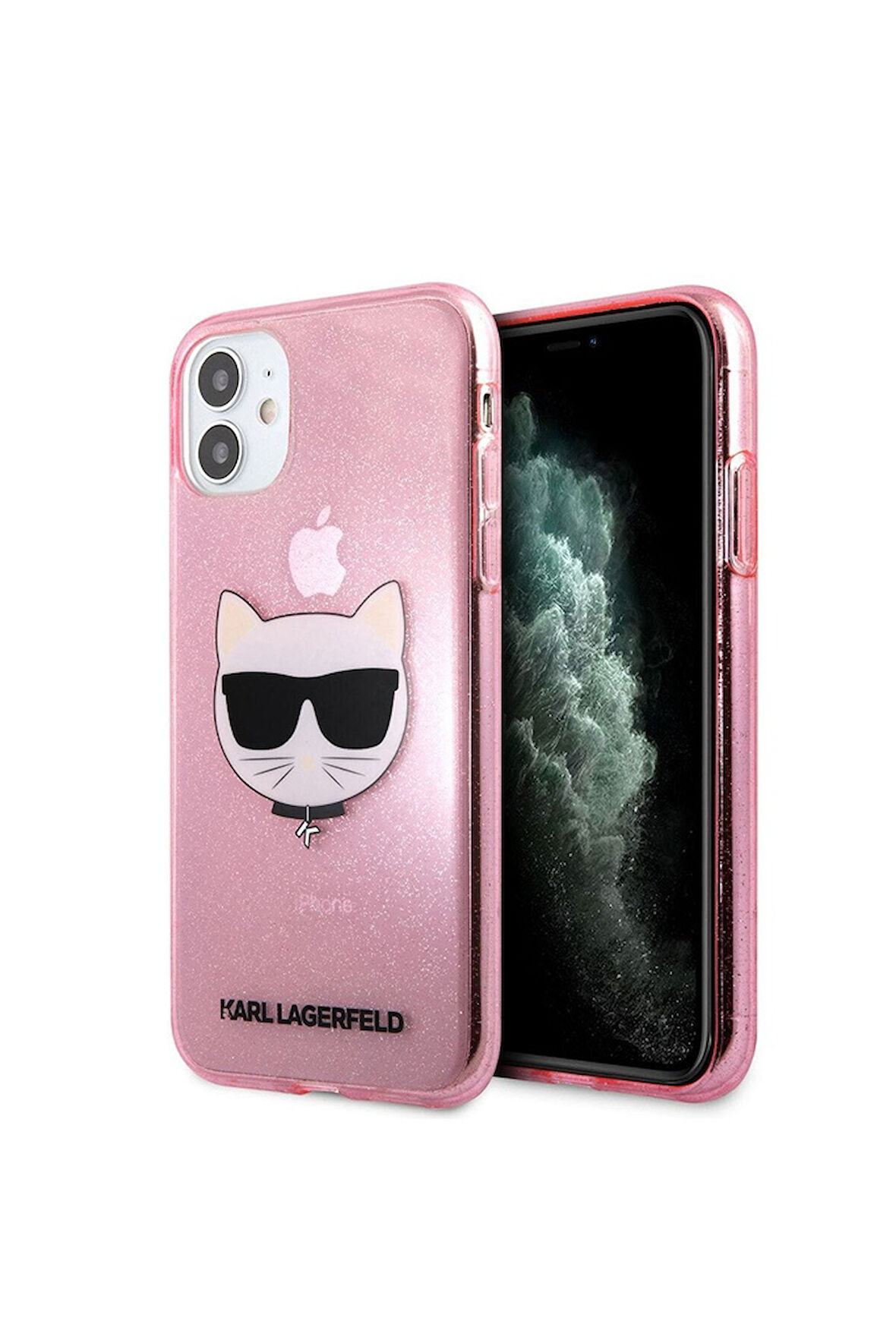 Apple iPhone 11 Uyumlu Kılıf Karl Lagerfeld Transparan Choupette Head Dizayn Kapak