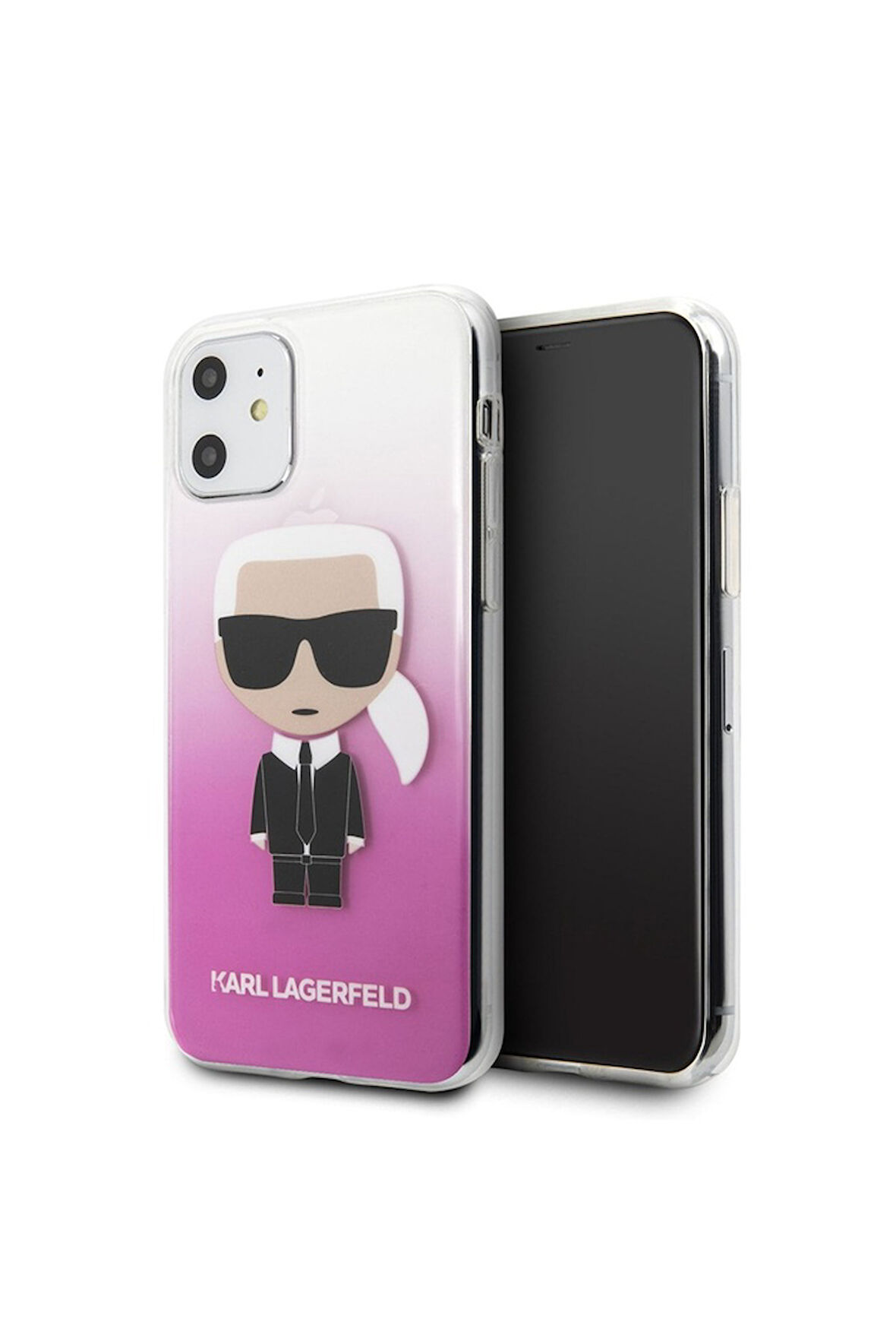 Apple iPhone 11 Uyumlu Kılıf Karl Lagerfeld Yarı Transparan Karl Dizayn Kapak