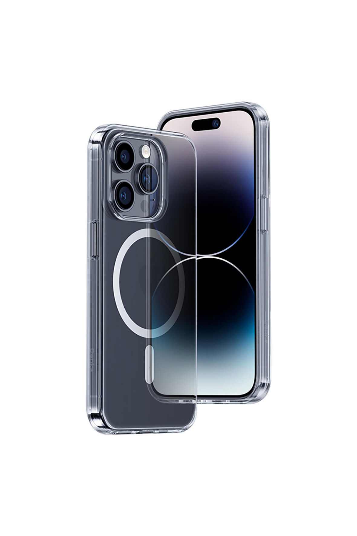 iPhone 14 Pro Uyumlu Max Uyumlu Kılıf Wireless Şarj Destekli Benks Yeni Magnetik Crystal Şeffaf PC Kapak