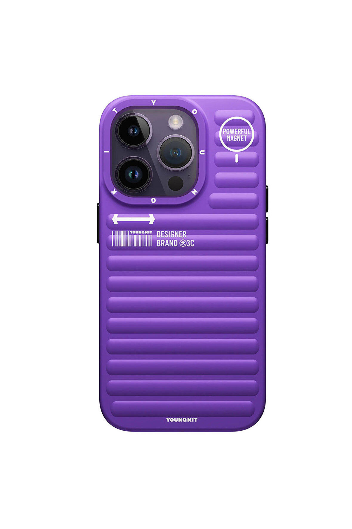 iPhone 14 Pro Uyumlu Kılıf Mat Renkli Tasarım Youngkit Original Serisi Kapak Mor