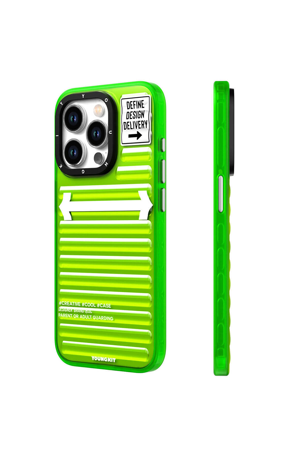 YoungKit iPhone 15 Pro Uyumlu Kılıf Youngkit Luggage Firefly Serisi Kapak Yeşil