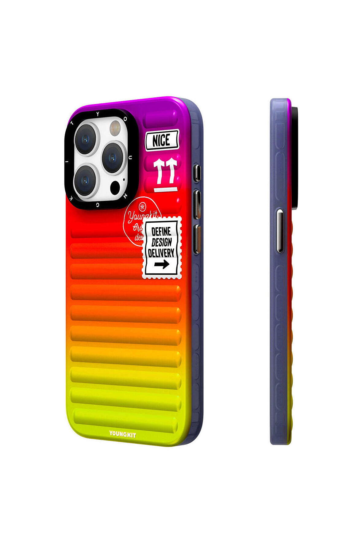 YoungKit iPhone 15 Pro Uyumlu Kılıf Youngkit The Secret Color Serisi Kapak Turuncu