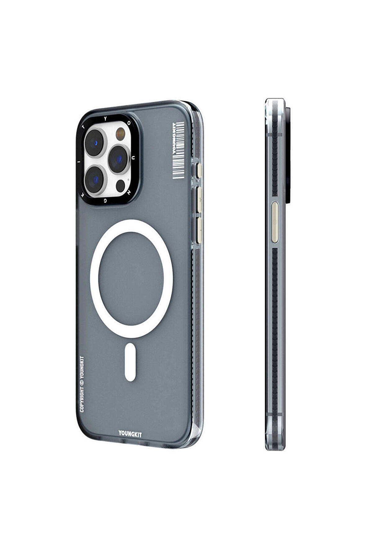 YoungKit iPhone 15 Pro Max Uyumlu Kılıf Magsafe Şarj Özellikli Youngkit Jiansha Serisi Kapak Siyah