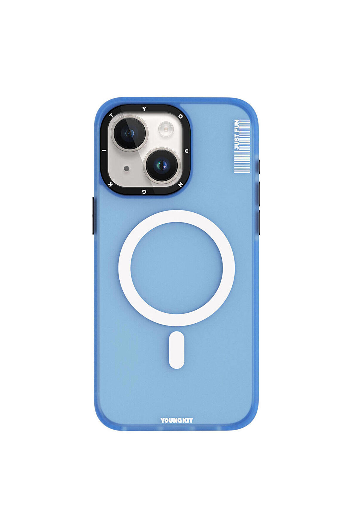 YoungKit iPhone 15 Uyumlu Kılıf Magsafe Şarj Özellikli Youngkit Colored Sand Serisi Kapak Mavi